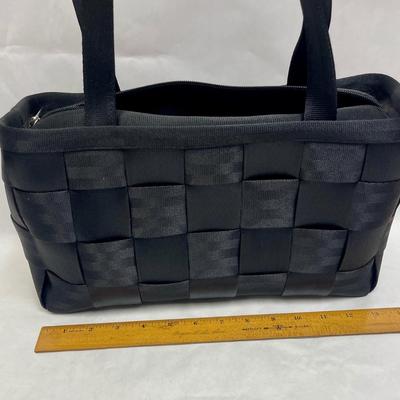 Harveys The Original Seatbelt Purse Tote Bag Shoulder Handbag Black Woven USA