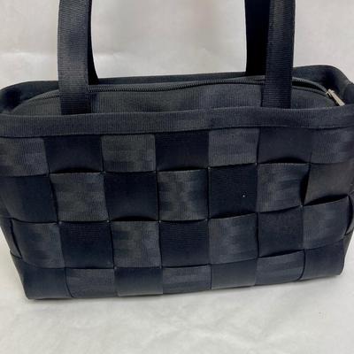 Harveys The Original Seatbelt Purse Tote Bag Shoulder Handbag Black Woven USA