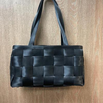 Harveys The Original Seatbelt Purse Tote Bag Shoulder Handbag Black Woven USA