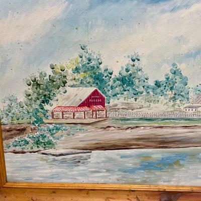 Framed Art: Country Barn on Field