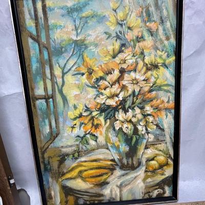 Framed Art: Original Oil Serigraph, "Open Window 2"