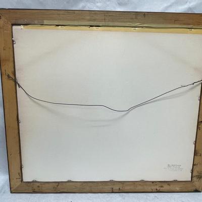 Framed Lithograph Watercolor Art: Tohono O'odham Gathered in a Ceremonial Dance by Michael Chiago