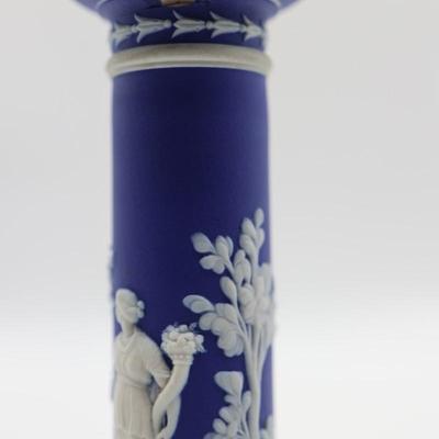 WEDGWOOD Blue Classical Greek Candlestick Holders (2)