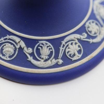 WEDGWOOD Blue Classical Greek Candlestick Holders (2)