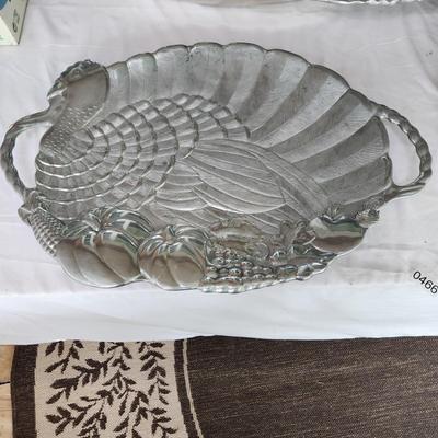 Heavy Metal Lenox Turkey Serving Platter w Handles 24x16