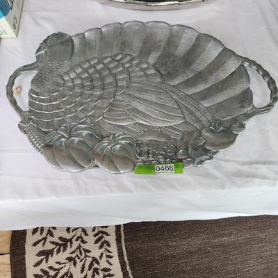 Heavy Metal Lenox Turkey Serving Platter w Handles 24x16