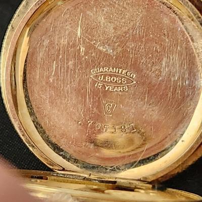 Keystone Watch Case J. Boss 15 years Elgin Pocket Watch working