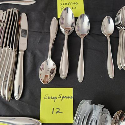 100 Pieces Lenox Stainless 18/10 Flatware & Serving Utensils