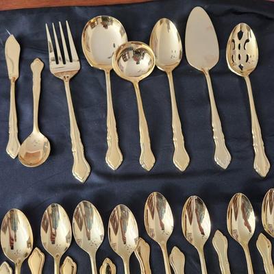90 pieces 24kt Gold Plated Flatware Elegance Japan