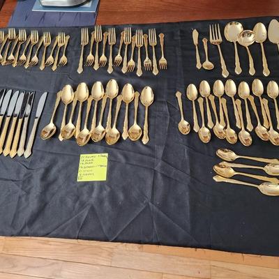 90 pieces 24kt Gold Plated Flatware Elegance Japan