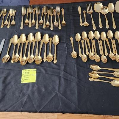 90 pieces 24kt Gold Plated Flatware Elegance Japan
