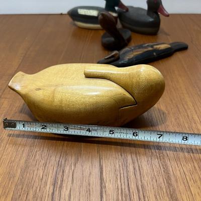 Lot Carved Wooden Duck Decoys Figurines - 2 Signed Roy Willis