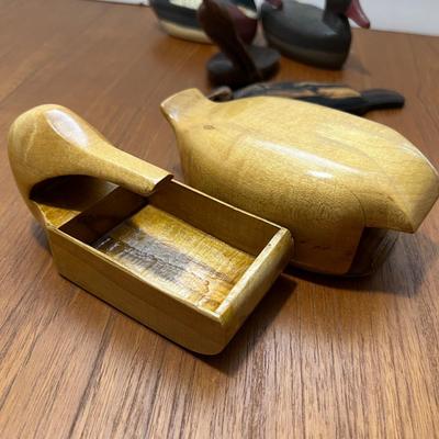 Lot Carved Wooden Duck Decoys Figurines - 2 Signed Roy Willis