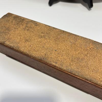 Vintage MCM Enamel & Wood Box + Ary Nybro Wood Tray