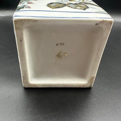 Porcelain Square Vase , Marked 9/50