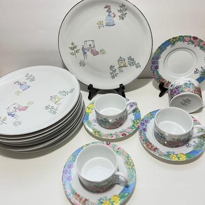 9 WINTERLING Bavaria Germany Plates + 4 Nikko Teacups w Plates