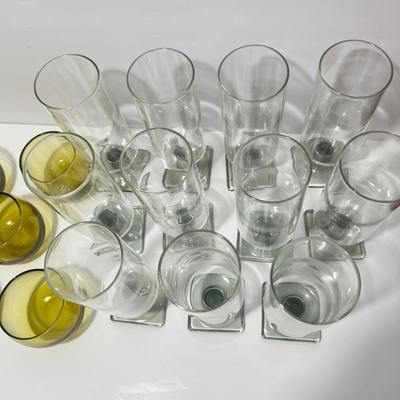 Lot 2 Sets Vintage Glasses Cups Barware