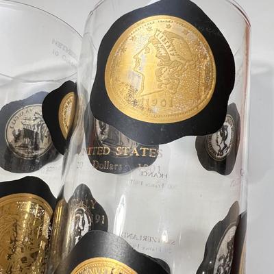 Vintage MCM Barware - Black, Gold, Teak Wood