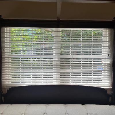 Four Post Wood Bed Frame with King Simmons Mattress