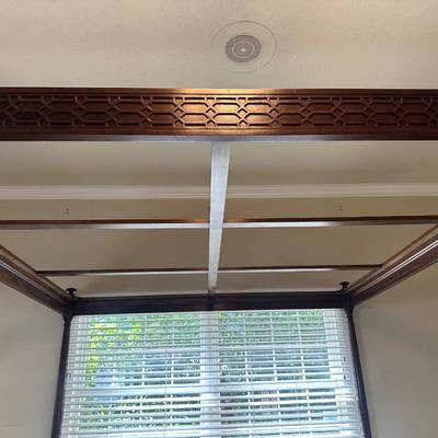 Four Post Wood Bed Frame with King Simmons Mattress