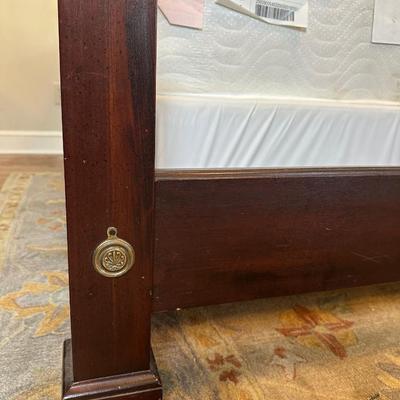 Four Post Wood Bed Frame with King Simmons Mattress