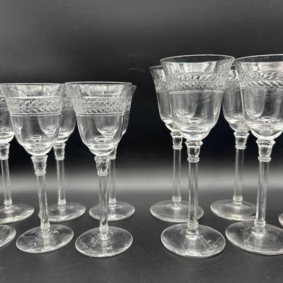 Antique Cut Acanthus Leaf Design Glasses