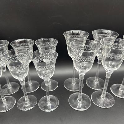 Antique Cut Acanthus Leaf Design Glasses