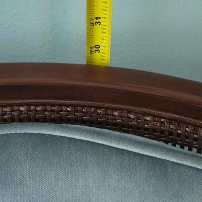 Blue Velvety Vintage Cane Back Chair