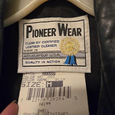Pioneer Wear Black Leather Trench Coat