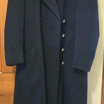 Black Wool Long Peacoat