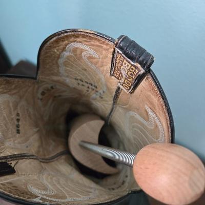 Hondo Black Elephant Hide Cowboy Boots