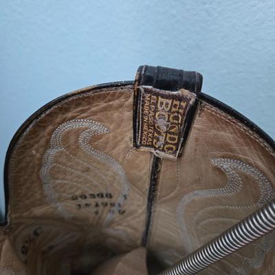 Hondo Black Elephant Hide Cowboy Boots