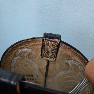 Hondo Black Elephant Hide Cowboy Boots