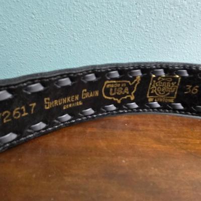 Kenny Rogers Shrunken Grain Black Belt with Sterling Silver Tip