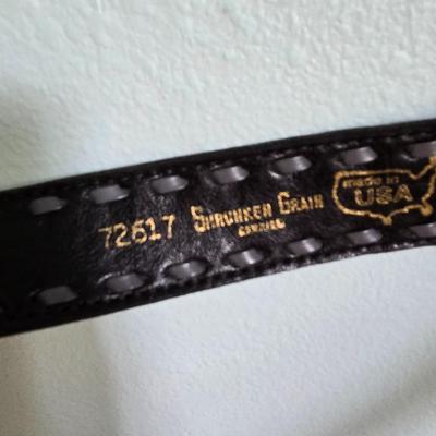 Kenny Rogers Shrunken Grain Black Belt with Sterling Silver Tip