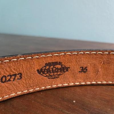 Brown Leather Tooled Belt