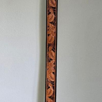 Brown Leather Tooled Belt size 36