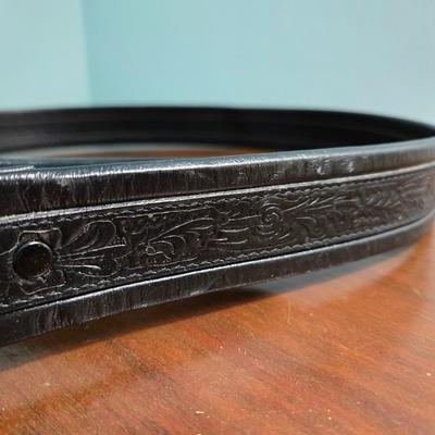 Nocona Black Leather Belt with a Zooza Buckle