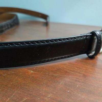 2 Black Leather Belts