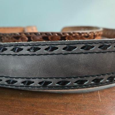 Brown and Gray Leather Belts