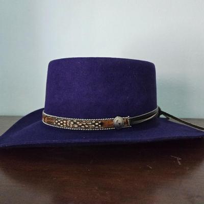 Purple 5x Beaver Ladies Hat with Feather Band