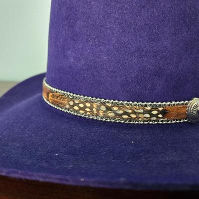 Purple 5x Beaver Ladies Hat with Feather Band