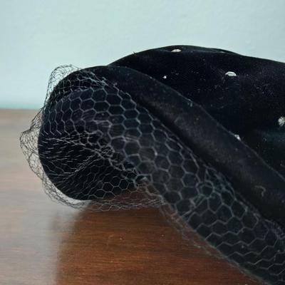 Vintage Black Velvet Hat