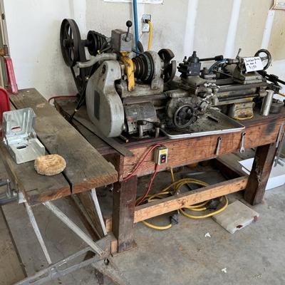 South Bend Precision Lathe Model A and side table