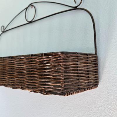 Wall Hanging Wicker and Wire Basket