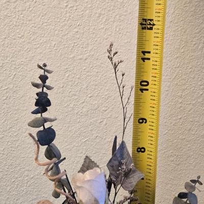 Faux Floral in Small Decorative Metal Cart