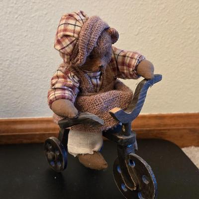 Resin School Desk and Biking Bear Deco