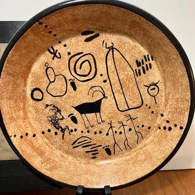 Southwest Rock Art Set Lot - NWT Napkins, Hand Painted Placemats, Ceramic Plate