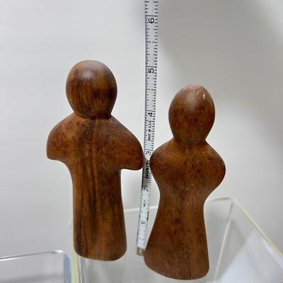 Vintage MCM Decorative Wood Lot - Figurines, Art, Candle Holders