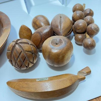 Vintage MCM Decorative Wood Lot - Figurines, Art, Candle Holders